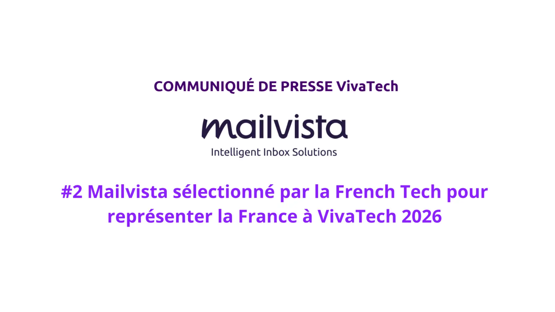 Communiqué de presse VivaTech 2026 de Mailvista présenté au salon de l'innovation