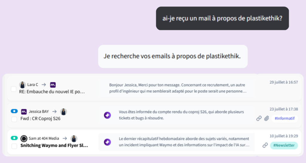 Les questions à Mailvista